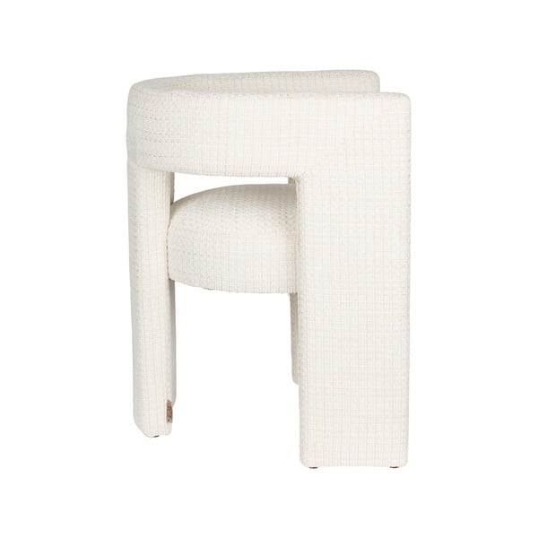 Sedia da pranzo color crema in imbottito con braccioli Medina – Dutchbone-image-4