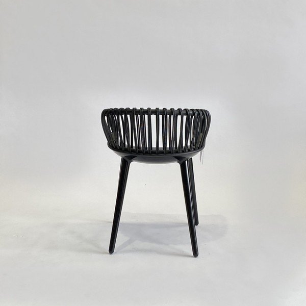 Sedia da pranzo nera con intreccio Cyborg - Magis-image-1