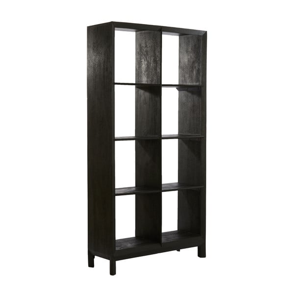Libreria in legno massiccio nero 95x190 cm Sondrio - Light & Living-image-1