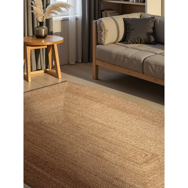 Tappeto di colore naturale in iuta reversibile e tessuto a mano 80x150 cm Sharmila Natural Brown – Hanse Home-image-1