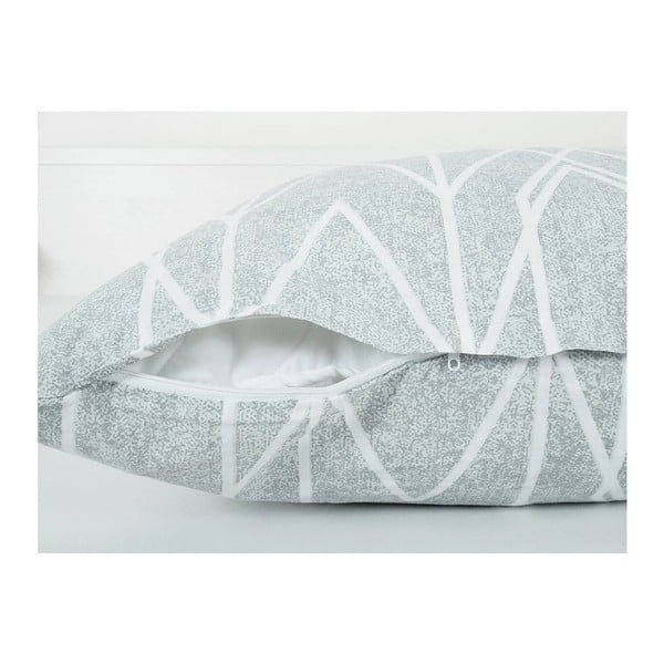 Set copripiumino e federa grigio in crêpe per letto singolo 140x200 cm Gray Stripes – B.E.S.-image-2