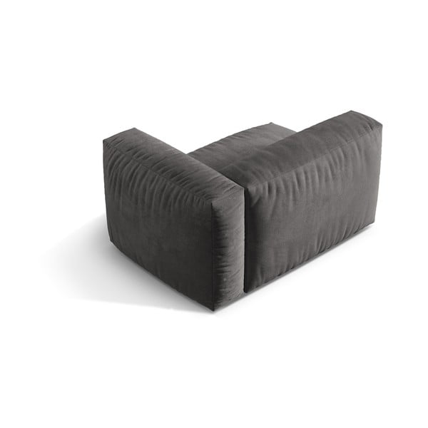 Parte divano componibile grigio (con penisola a destra) con rivestimento in velluto Martina – Micadoni -image-2