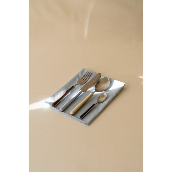 Posate marroni/argentate in acciaio inox 4 pz per 1 persona Noli – noo.ma-image-1