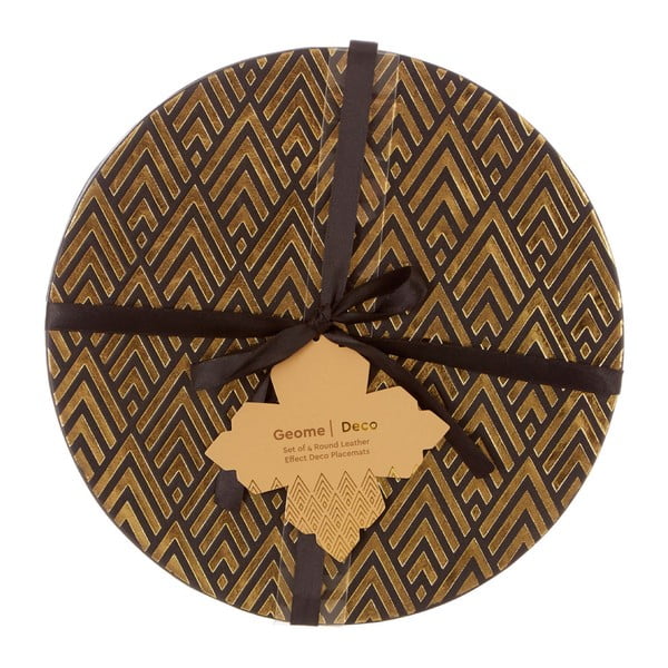 Tovagliette in pelle e cartone in set da 4 pezzi ø 25 cm Geome - Premier Housewares-image-3