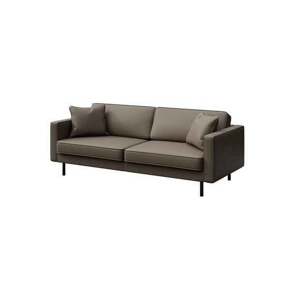Divano in pelle marrone chiaro 207 cm Kobo - MESONICA-image-2