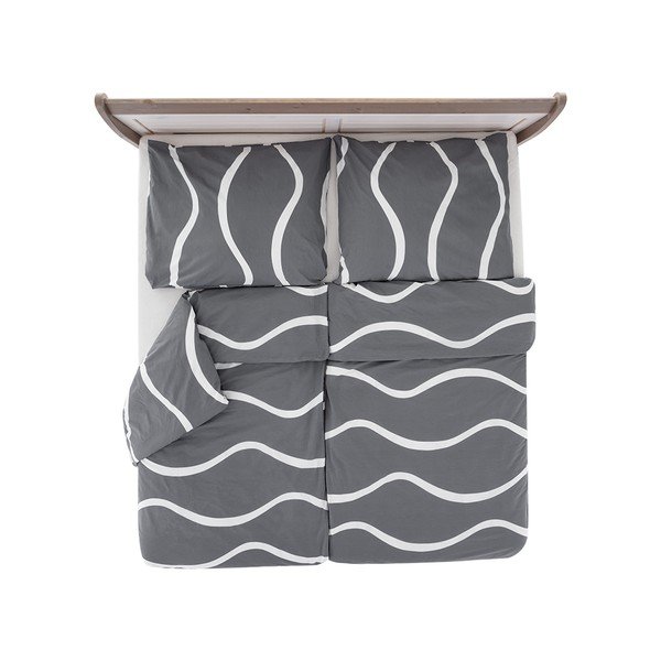 Lenzuola in crêpe grigio per letto singolo 140x200 cm Top Class - B.E.S.-image-2