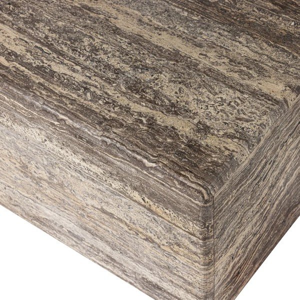 Tavolino da salotto rotondo marrone chiaro in marmo ø 60 cm Vexa – WOOOD-image-4