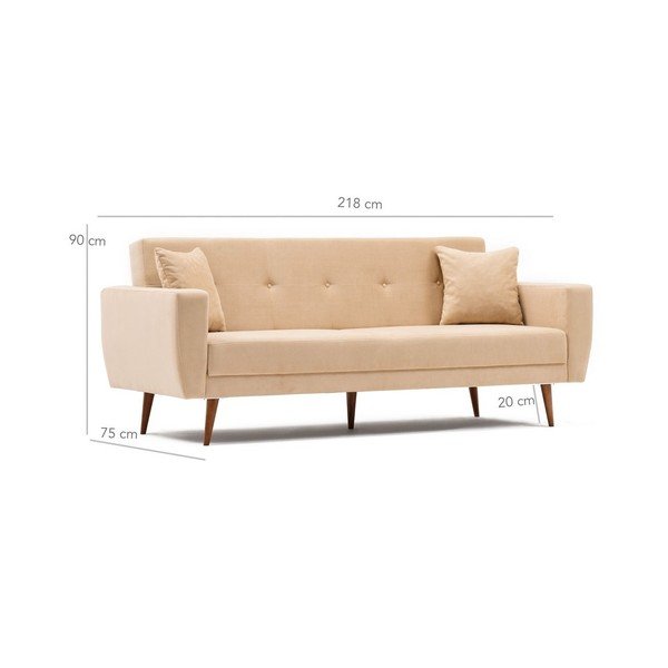 Divano letto crema Vivalde - Balcab Home-image-1