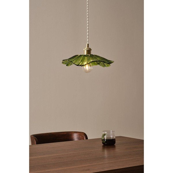 Lampadario verde/dorato in vetro ø 30 cm Nugget – Jotex-image-1