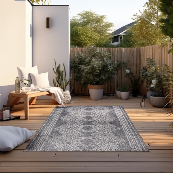 Tappeto da esterno grigio crema 80x150 cm Gemini - Elle Decoration-image-3