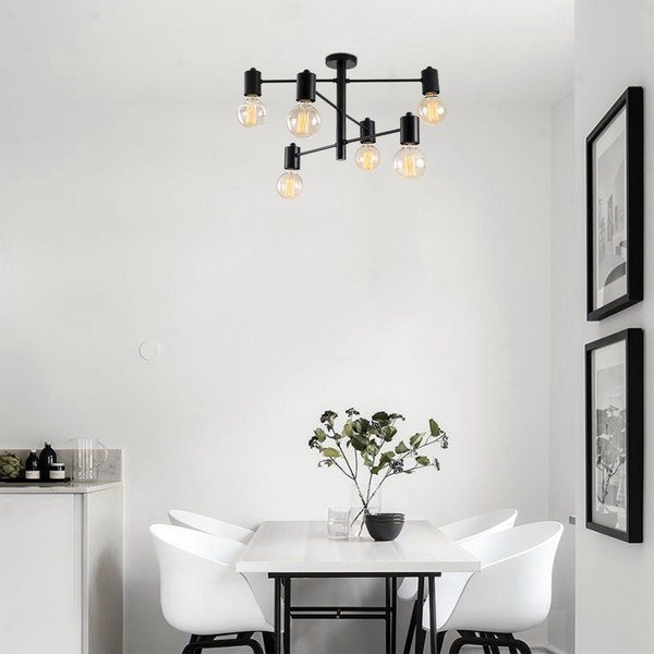 Lampada da soffitto nera per 6 lampadine Hexa - Opviq lights-image-4