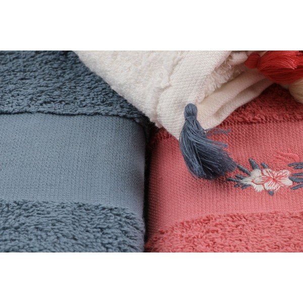 Set di asciugamani tipo terry in cotone 3 pz 50x90 cm Asorti – Foutastic-image-1