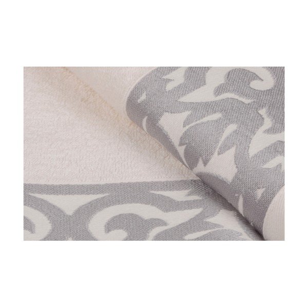 Set di 2 asciugamani bianchi con finiture grigie Grace - Soft Kiss-image-3
