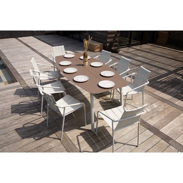 Tavolo da pranzo da giardino in alluminio 100x210 cm Fleole - Ezeis-image-1