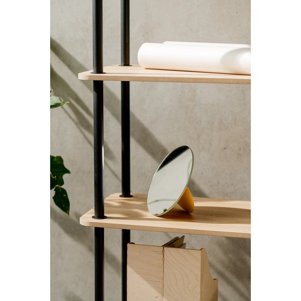 Scaffale di colore naturale con effetto rovere 80x163x35 cm Teidi – noo.ma-image-3