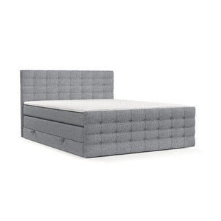 Letto boxspring grigio con spazio contenitivo 200x200 cm Blend - Maison de Rêve