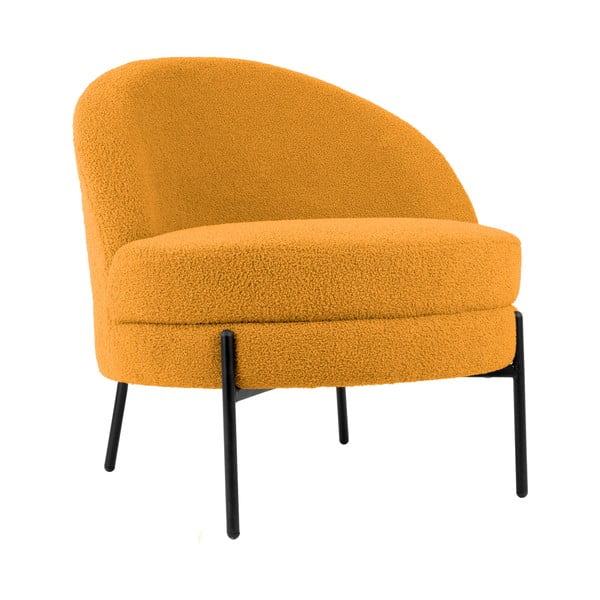 Poltrona giallo ocra in tessuto bouclé Noble - Leitmotiv