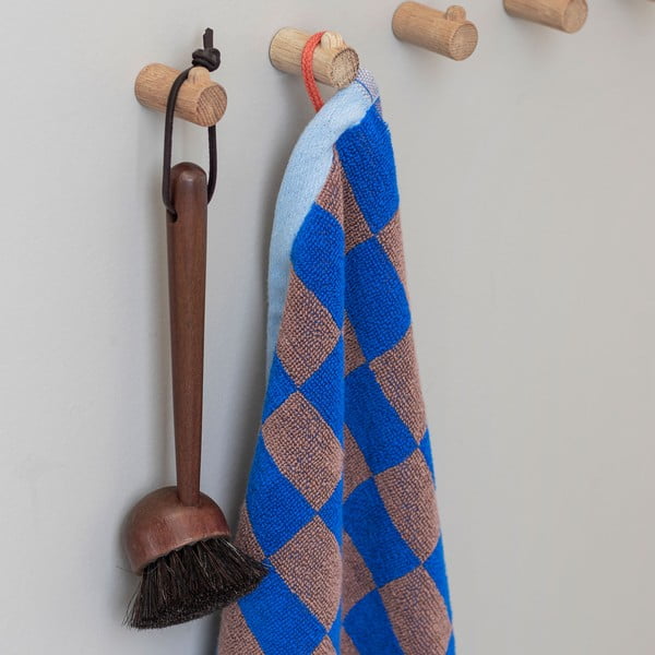 Set di 2 asciugamani in cotone biologico blu-marrone 40x55 cm Retro - Mette Ditmer Denmark-image-3