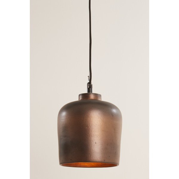 Lampadario color bronzo con paralume in ceramica ø 22,5 cm Dena - Light & Living-image-1