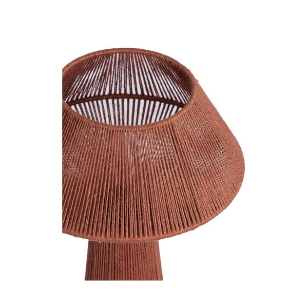 Lampada da tavolo rossa con paralume in juta (altezza 47 cm) Fugia - Light & Living-image-1