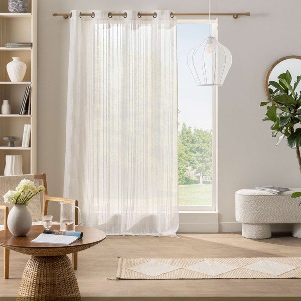 Tenda bianca 140x260 cm Zaho – douceur d'intérieur-image-1