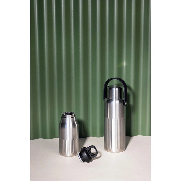 Borraccia termica argentata in acciaio inox 1 l Theo – Sagaform-image-1