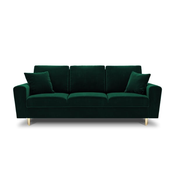 Divano verde allungabile e con contenitore con rivestimento in velluto 235 cm Kyoto – Cosmopolitan Design