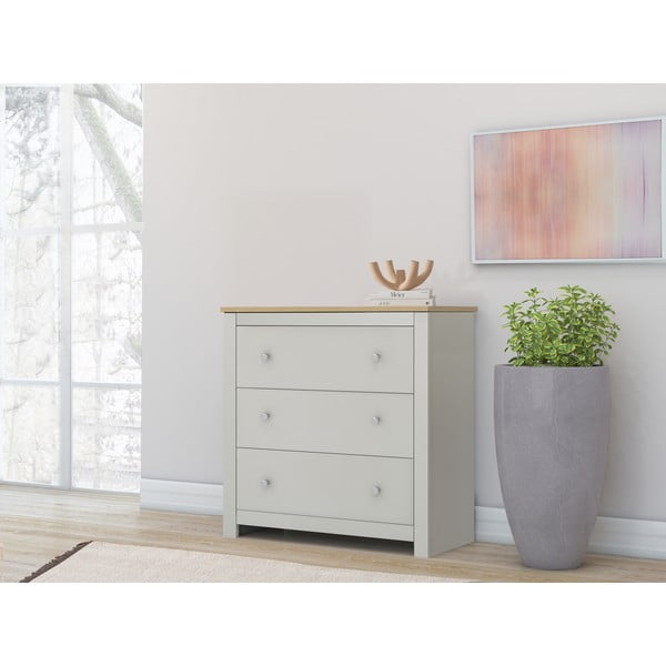 Cassettiera alta grigia 81x35 cm Emerald - Støraa-image-1