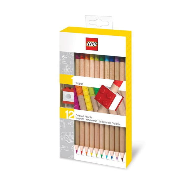 Set di 12 pastelli con clip a forma di cubo Articoli di cancelleria - LEGO®-image-1