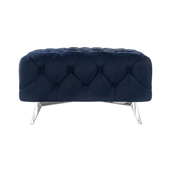 Poggiapiedi blu scuro con rivestimento in velluto Chelsea – Ropez