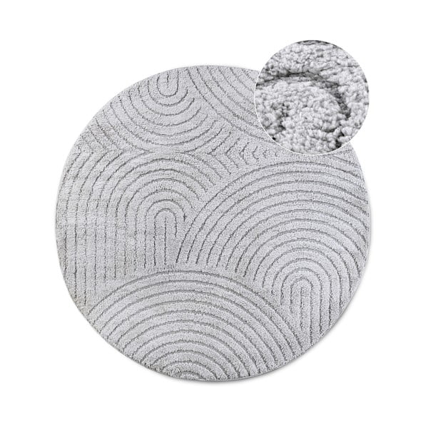 Tappeto rotondo in grigio chiaro ø 200 cm Panglao New York Light Grey – Elle Decoration