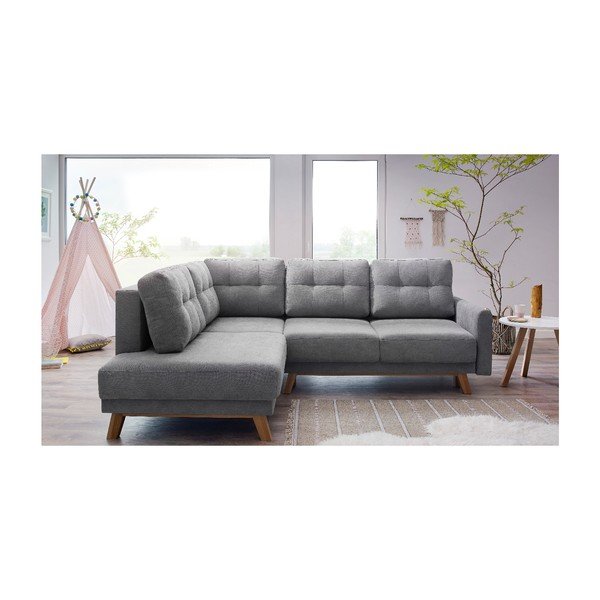 Divano letto grigio Balio, angolo sinistro, 244 cm - Bobochic Paris-image-2