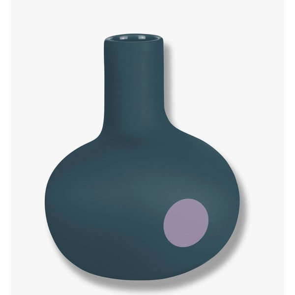 Vaso in ceramica color petrolio Dot - Mette Ditmer Denmark