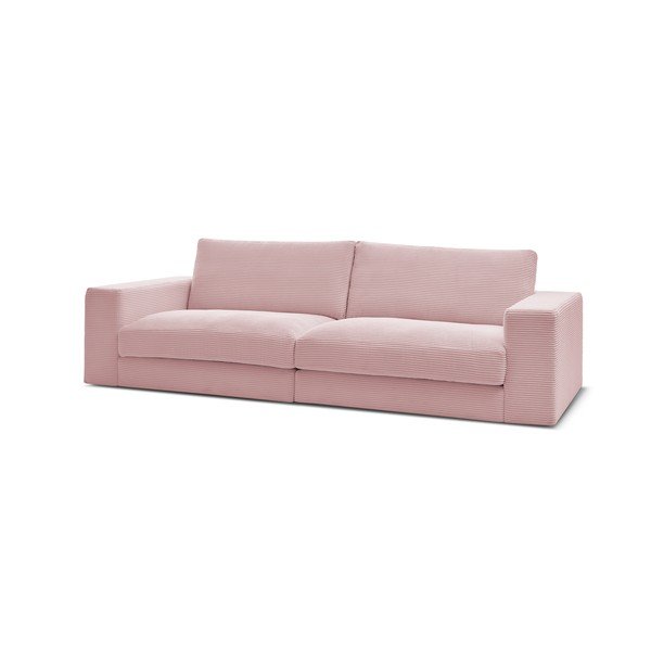Divano rosa con rivestimento in velluto a coste 274 cm Leonard – Bobochic Paris-image-3