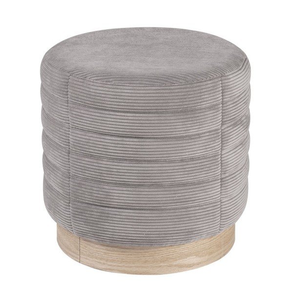 Pouf in velluto a coste grigio Saul - sømcasa