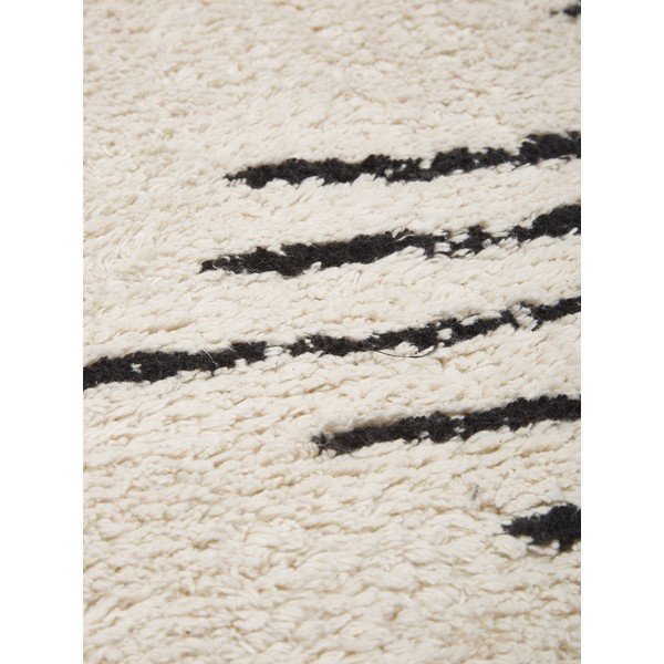 Tappeto in cotone beige e nero tessuto a mano , 80 x 150 cm Fini - Westwing Collection-image-2