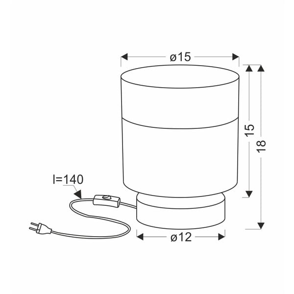 Lampada da tavolo nera con paralume in tessuto (altezza 18 cm) Porto - Candellux Lighting-image-2