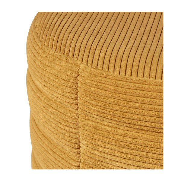 Pouf in velluto a coste giallo Saul - sømcasa-image-2