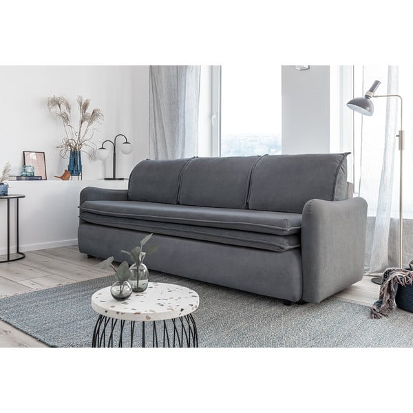Divano letto in velluto grigio Tender Eddie - Miuform-image-4