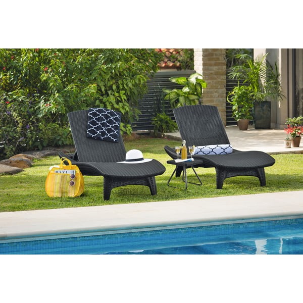Set di sedie e tavolo da giardino in plastica grigio scuro Pacific - Keter-image-1