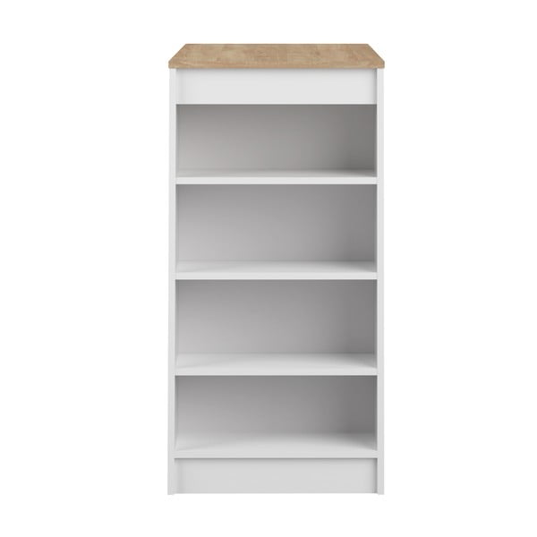 Tavolo bar bianco con piano in rovere 115x50 cm Aravis - TemaHome-image-3