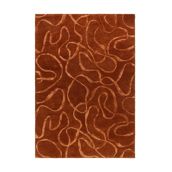 Tappeto color mattone in misto lana tessuto a mano 120x170 cm Varri – MADE