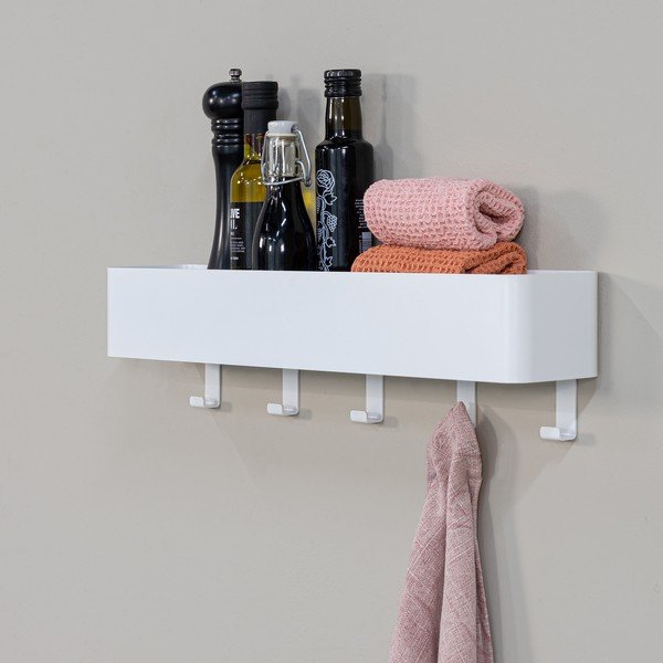 Mensola da bagno da parete bianca in acciaio Multi – Spinder Design-image-1