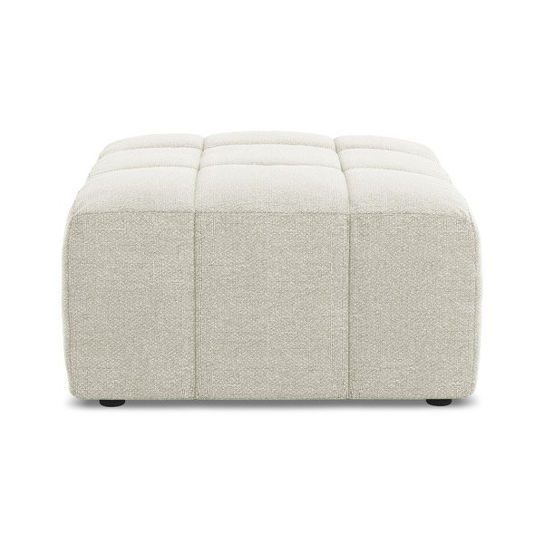 Poggiapiedi beige con rivestimento in bouclé Aloha – Makamii