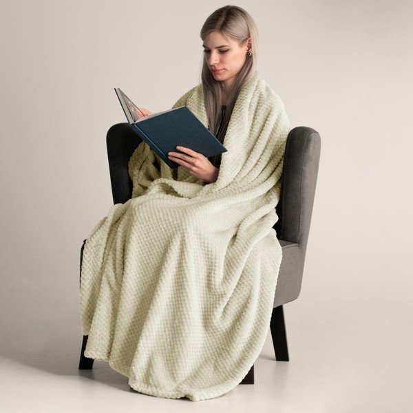 Coperta in microfibra color crema, 70 x 150 cm Henry - DecoKing-image-1