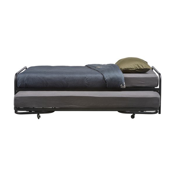 Letto singolo nero in metallo con rete inclusa 90x200 cm Lucy – WOOOD-image-3