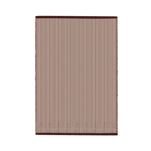 Tappeto burgundy/di colore naturale in lana tessuto a mano 140x200 cm Talo – noo.ma