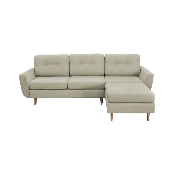 Divano letto crema con gambe chiare Tulipe, angolo destro - Mazzini Sofas