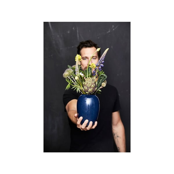 Vaso blu scuro in gres (altezza totale 20 cm) Gastro Blue – Bitz-image-4