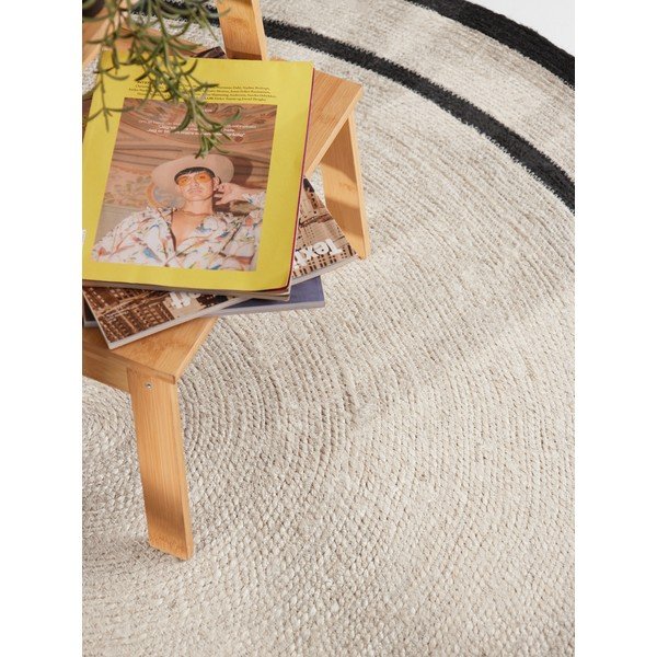 Tappeto rotondo colore naturale chiaro in iuta reversibile/tessuto a mano ø 200 cm Lina – Hanse Home-image-3